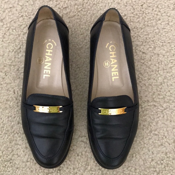 CHANEL Shoes - Chanel Navy Blue Loafers